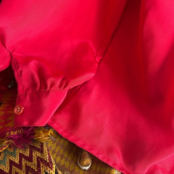 Vintage Red Blouse with Embroidered Details 18 - Picture 9 of 16